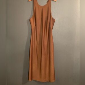 Elegant Sleeveless Tan Dress